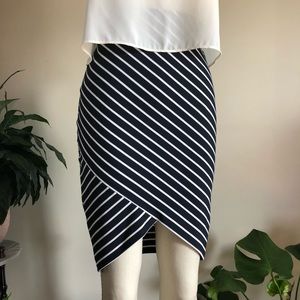 Striped pencil skirt